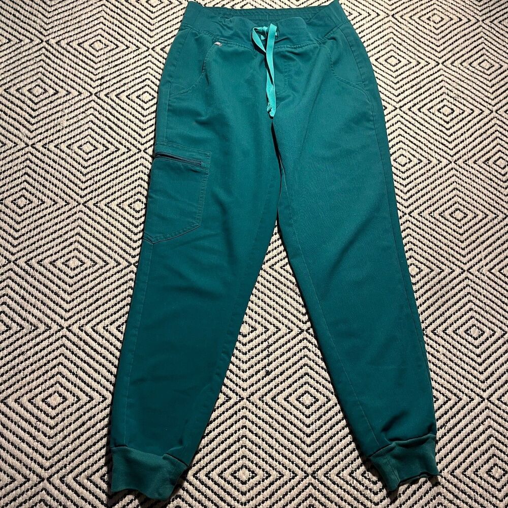 Figs Technical Collection XS Jogger Scrubs Pants Womens Teal Medical